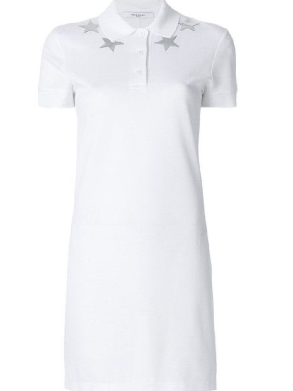 Givenchy White Polo Dress with Silver Star Accents - Picture 1 of 12